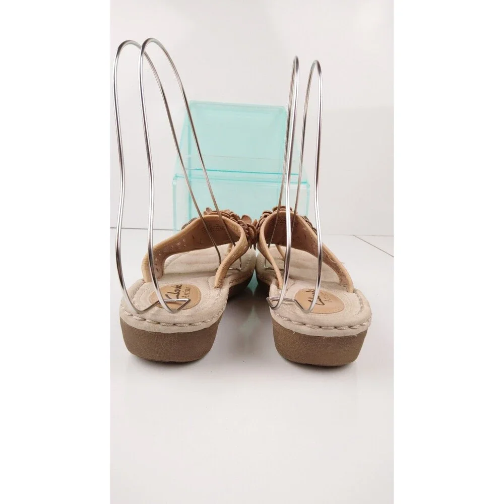 Clarks Artisan Tan Leather Posey Zela Floral Sandals Women s Size 8
